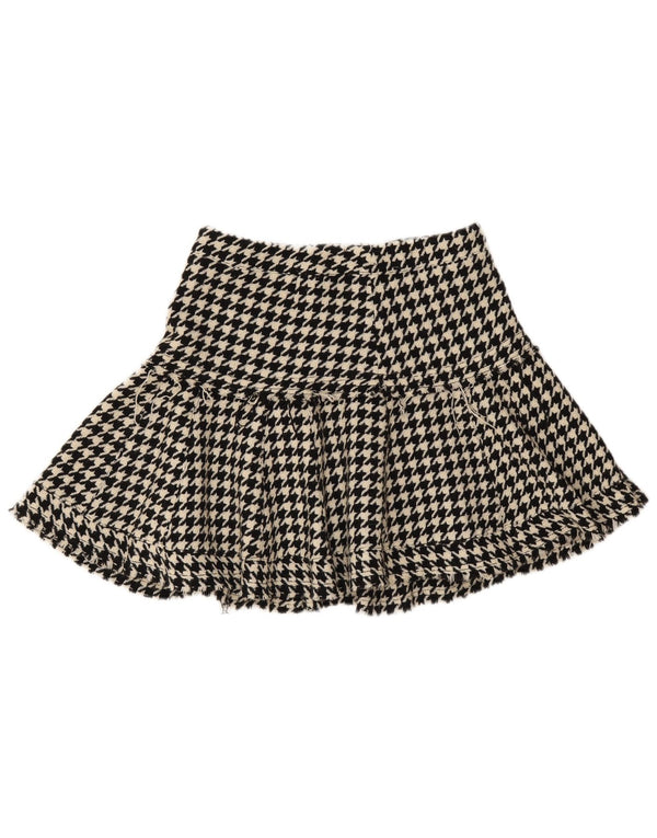 Max & Co. Mininederdel til kvinder UK 6 XS W28 Sort Houndstooth Uld