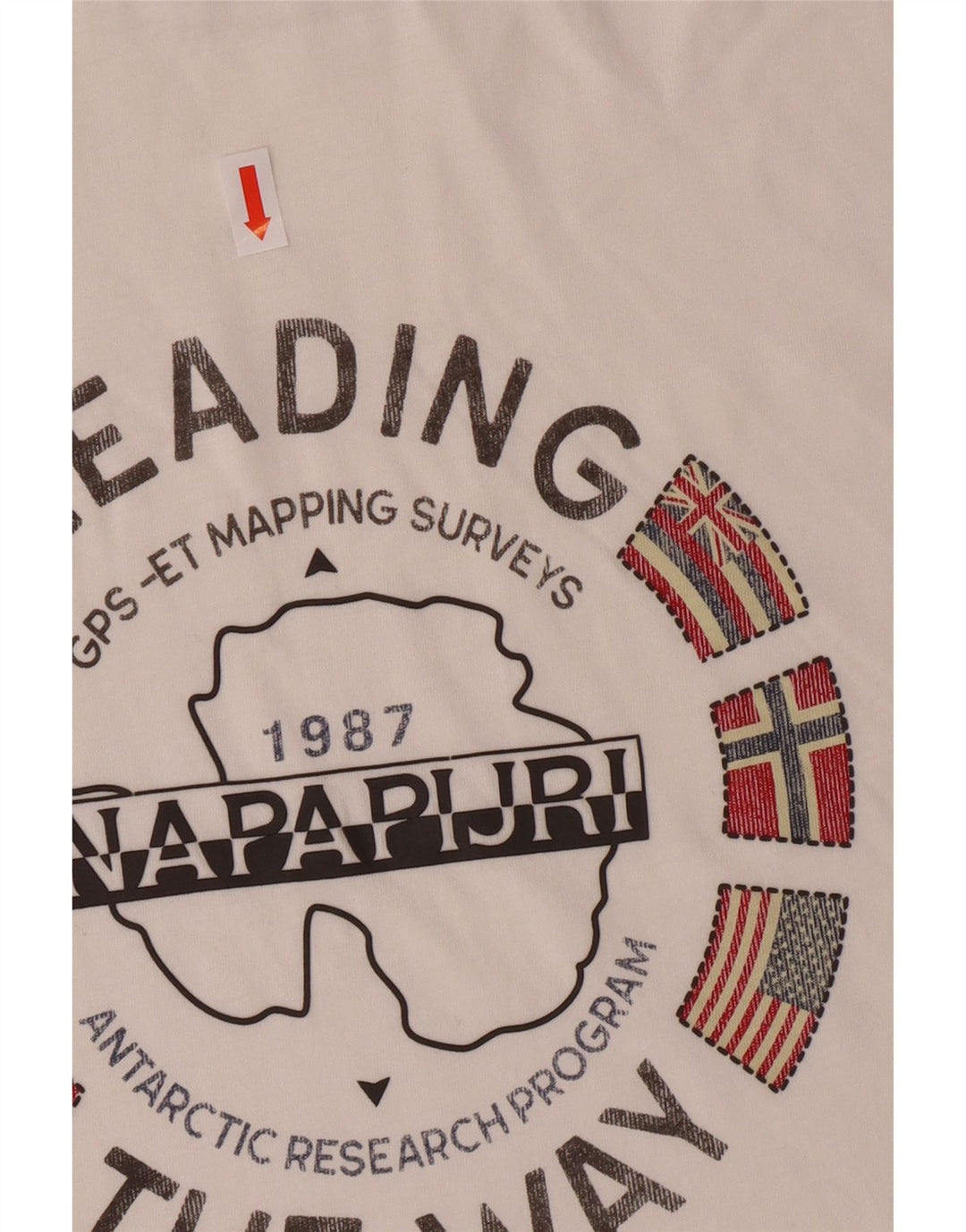 Napapijri Herre grafisk T-shirt Top Lille Off White Bomuld
