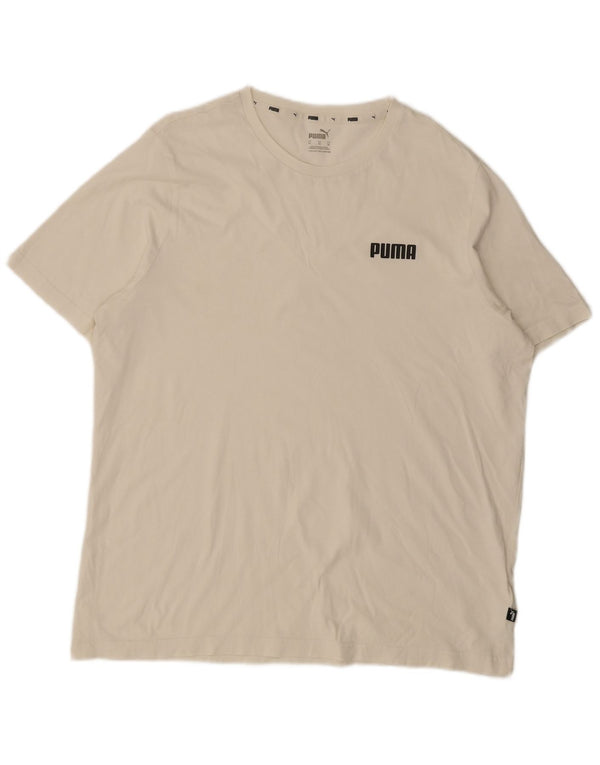 Puma Herre T-Shirt Top XL Hvid Bomuld