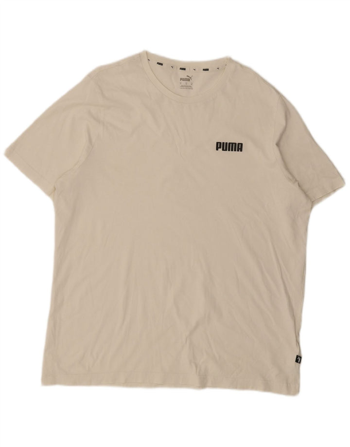 Puma Herre T-Shirt Top XL Hvid Bomuld