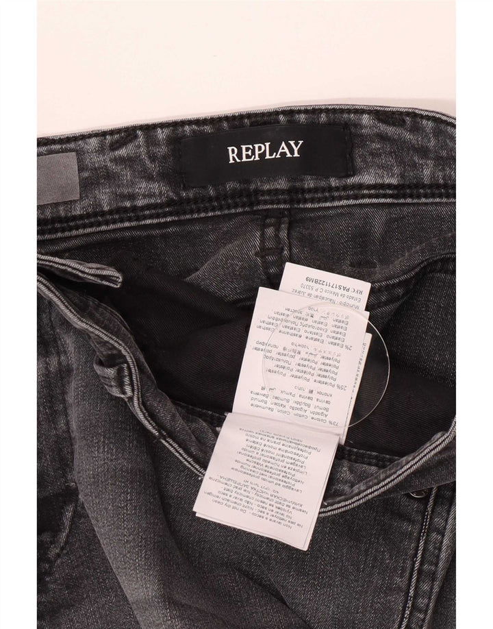 Replay Dame Slim Jeans W33 L32 Grå Bomuld