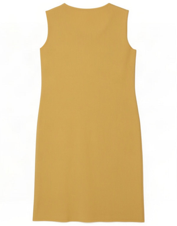 Vintage Womens Sleeveless Sheath Dress UK 10 Small Yellow