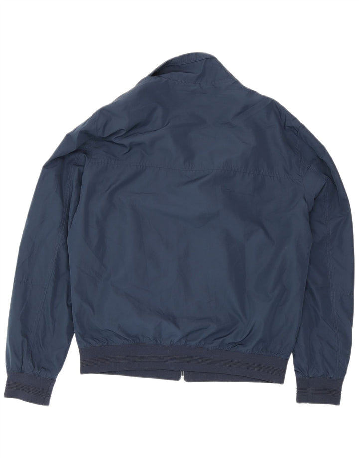 Zara Herre Bomber Jacket UK 40 Large Navy Blue Polyester