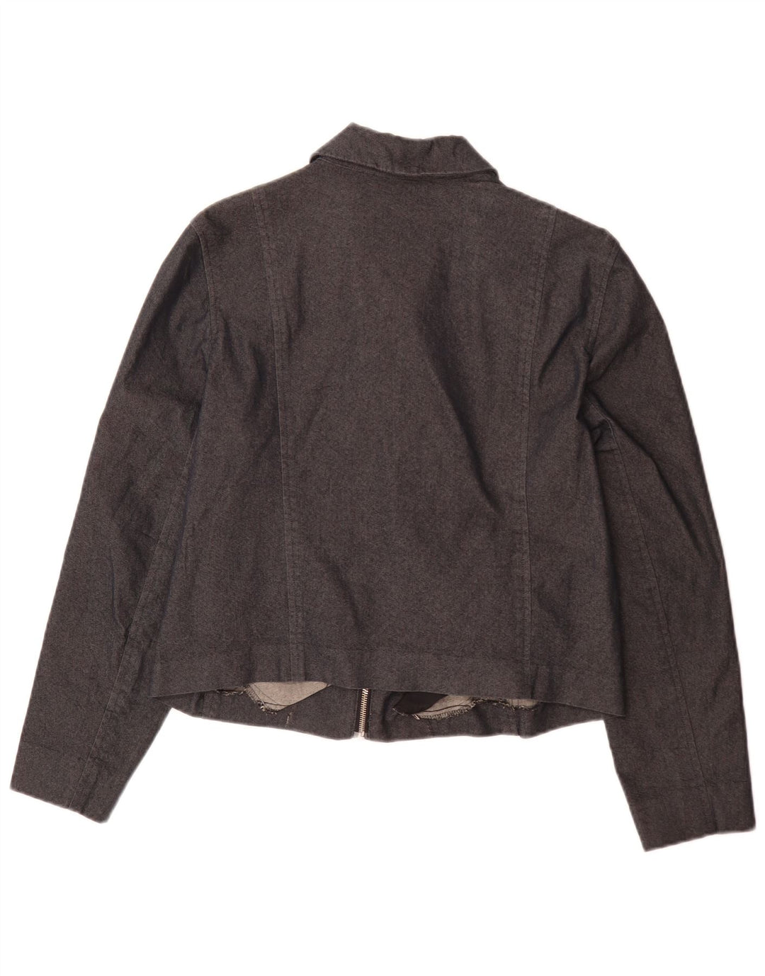 Ralph Lauren Dame Bomber Jacket UK 14 Stor Grå Bomuld