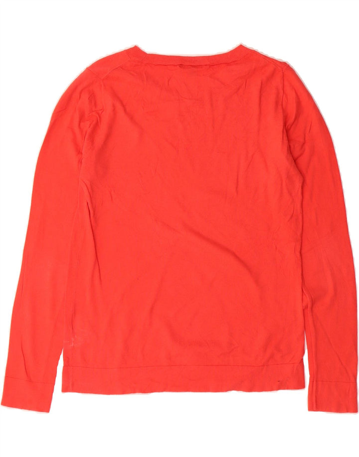 J. CREW Womens Crew Neck Jumper Sweater UK 12 Medium Red Cotton Vintage J. Crew and Second-Hand J. Crew from Messina Hembry 