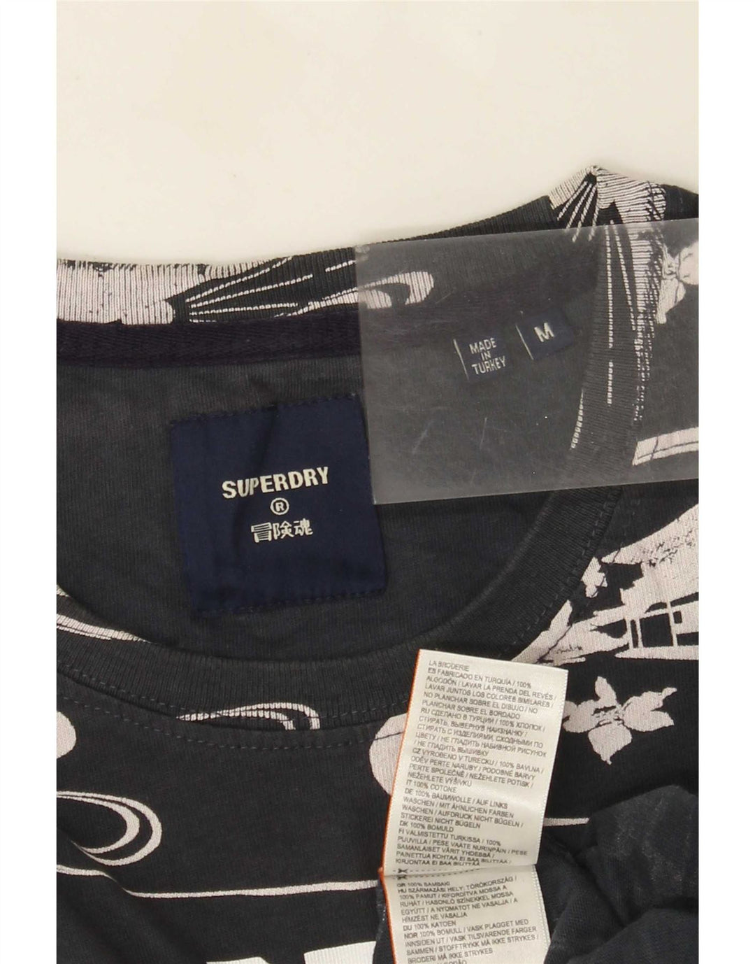 Superdry Grafisk T-shirt til mænd, medium sort blomstret bomuld