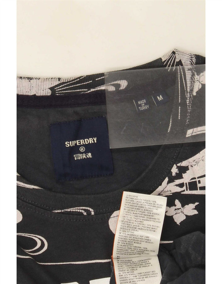 Superdry Grafisk T-shirt til mænd, medium sort blomstret bomuld