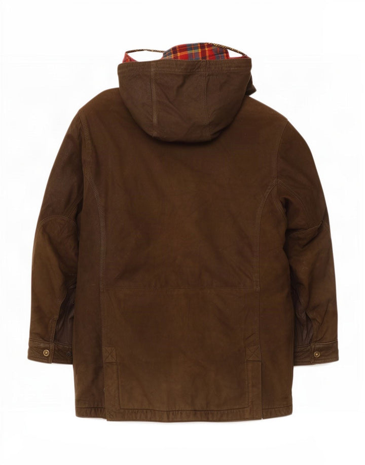 Conrad Herre Hooded Læder Windbreaker Coat IT 52 XL Khaki