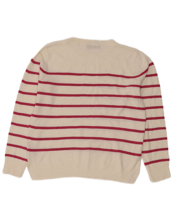 Marks & Spencer Dametrøjetrøje med rund hals DK 10 Lille hvid stribet