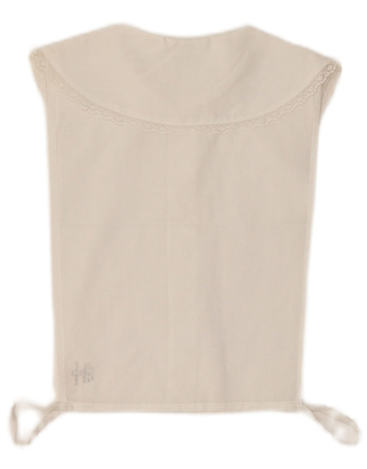 Vintage ærmeløs skjortebluse til kvinder IT 46 Stor hvid polyester