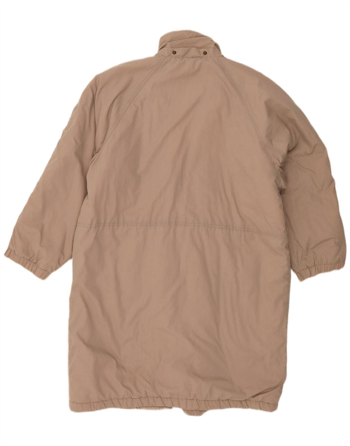 Vintage oversize polstret frakke til kvinder EU 38 Medium Beige Polyester