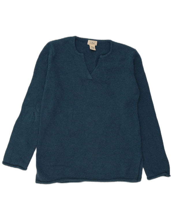L.L.Bean Dame Oversized V-hals sweater UK 6 XS Marineblå Silke