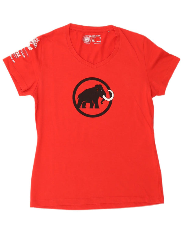Mammut Grafisk T-Shirt Top til kvinder DK 14 Medium Rød