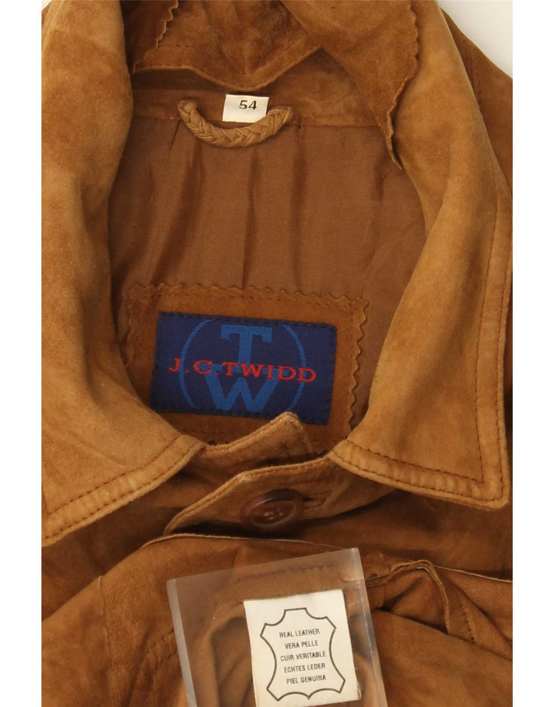 J. C. Twidd Herre Ruskind Overfrakke IT 54 2XL Beige Læder