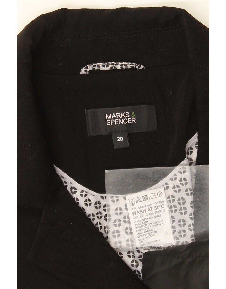Marks & Spencer Dame 2 Button Blazer Jacket UK 20 2XL Sort Polyester