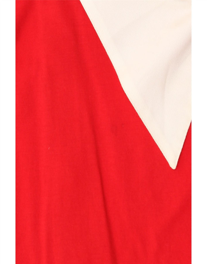 Benetton Damebluse Top UK 14 Medium Rød Colourblock