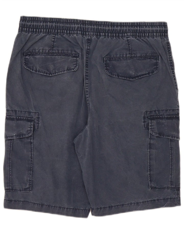 MARKS & SPENCER Herre Cargo Shorts W34 Large Navy Blue Bomuld