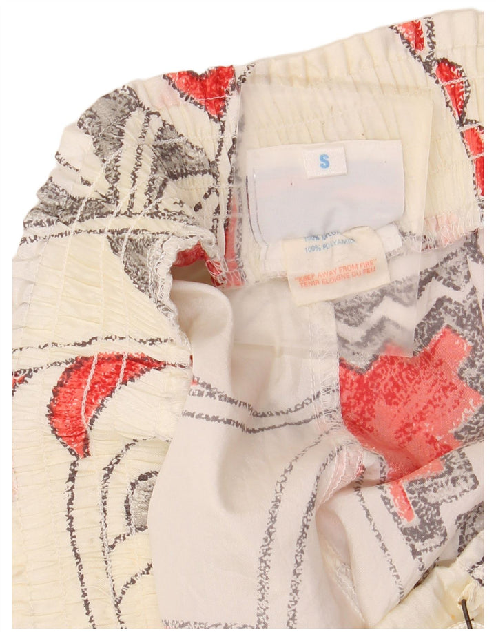 REEBOK Svømmeshorts til kvinder UK 10 Små hvide geometriske nylon