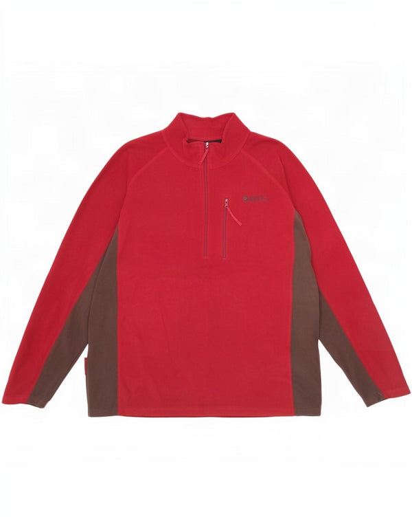 Mountain Warehouse Fleece Jumper med lynlås til mænd XL Burgundy Colourblock