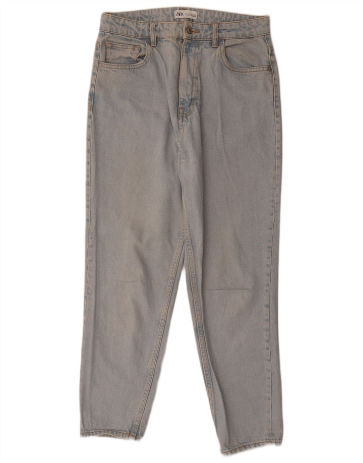Zara Kvinders Højtaljede Kjegleformede Jeans EU 40 Medium W30 L26 Blå