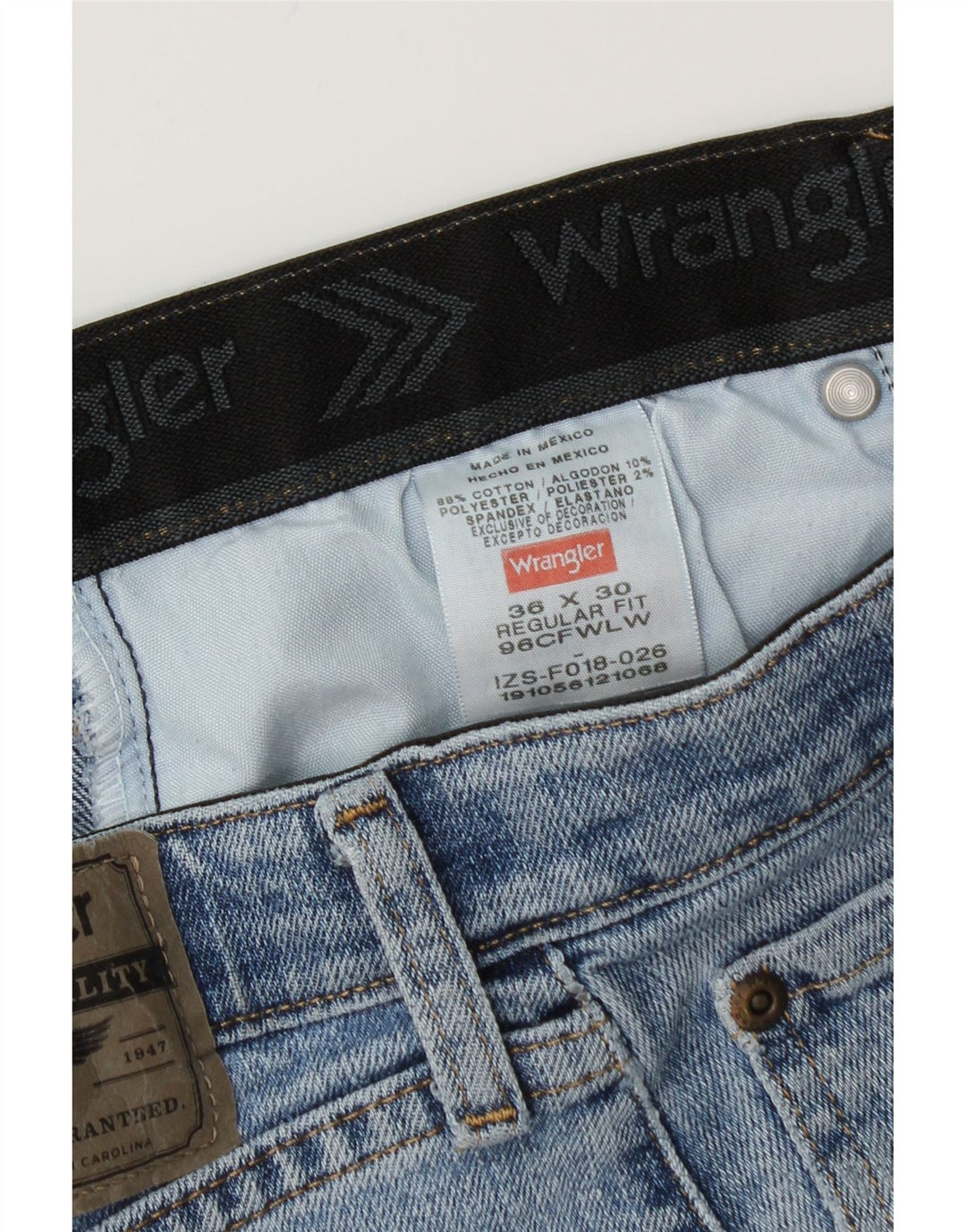 WRANGLER Herre Regular Fit Straight Jeans W36 L30 Blå Bomuld