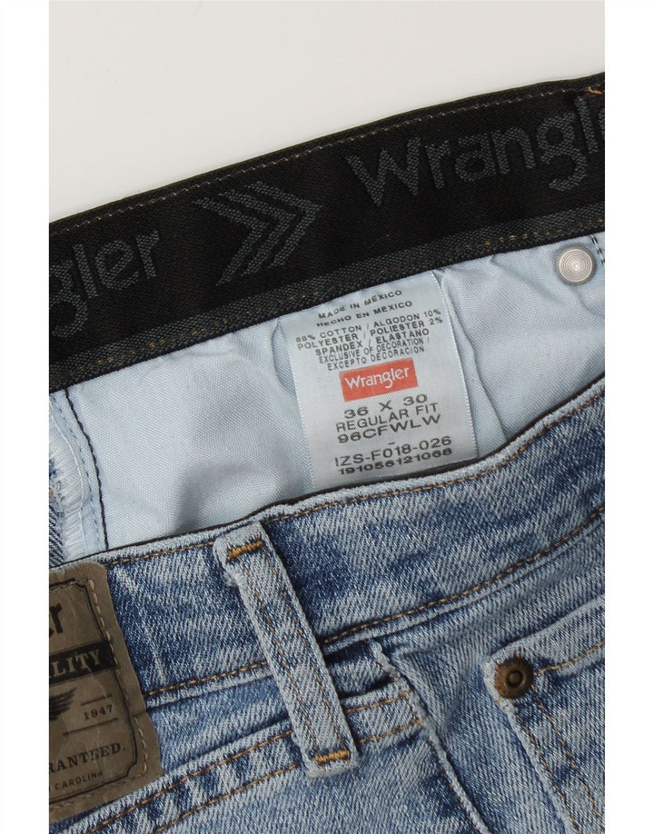 WRANGLER Herre Regular Fit Straight Jeans W36 L30 Blå Bomuld