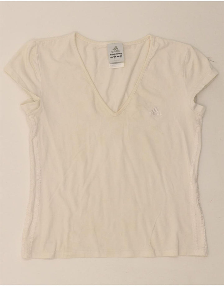 ADIDAS Womens T-Shirt Top UK 8 Small White Cotton Vintage Adidas and Second-Hand Adidas from Messina Hembry 