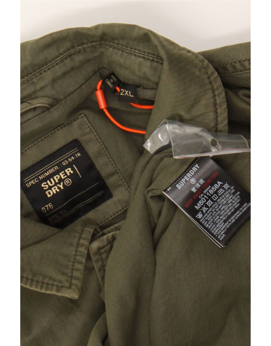 Superdry Herre Grafisk Utility Jacket UK 44 2XL Khaki Bomuld