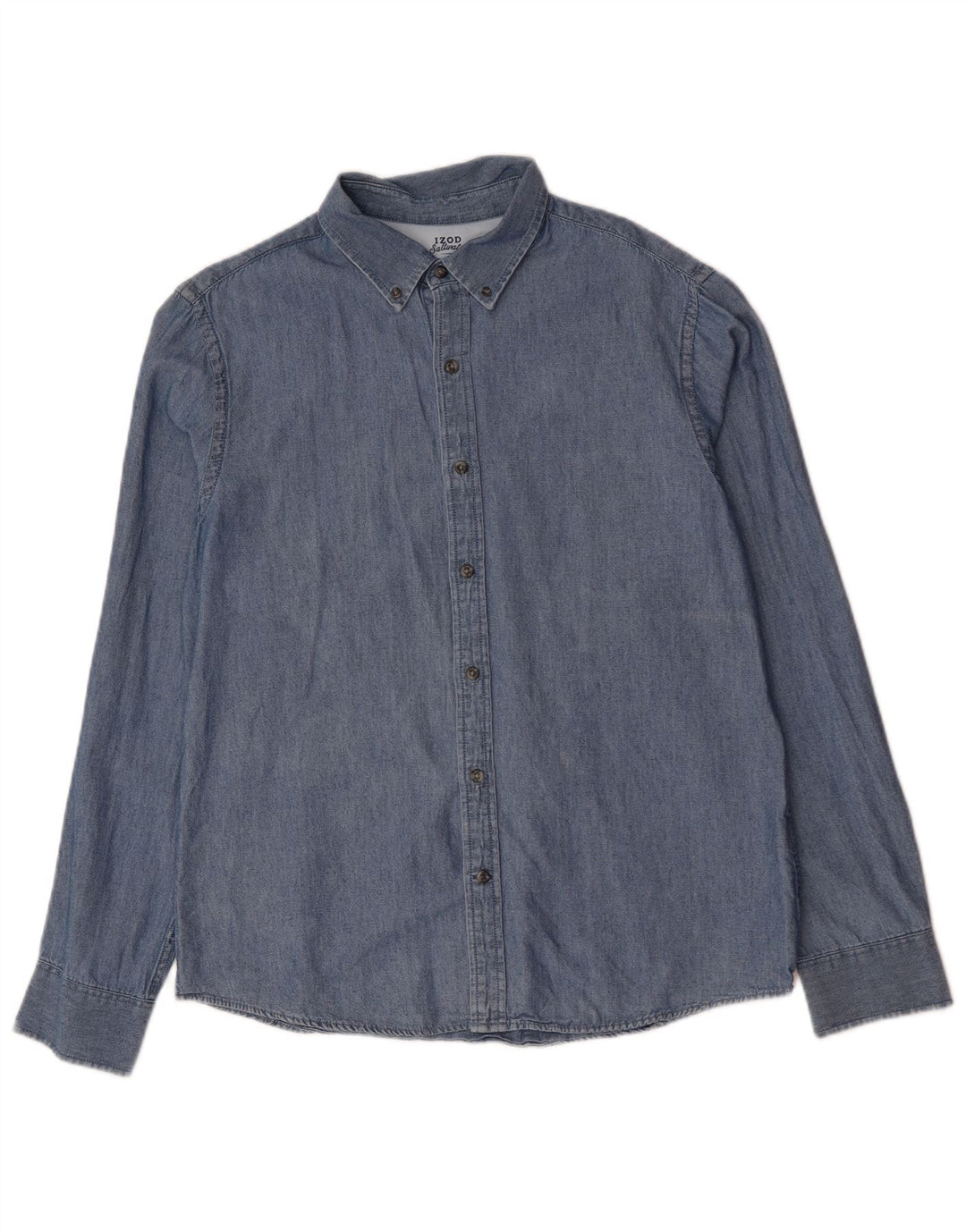 IZOD Herre Salt Vand Denim Skjorte Stor Blå Bomuld