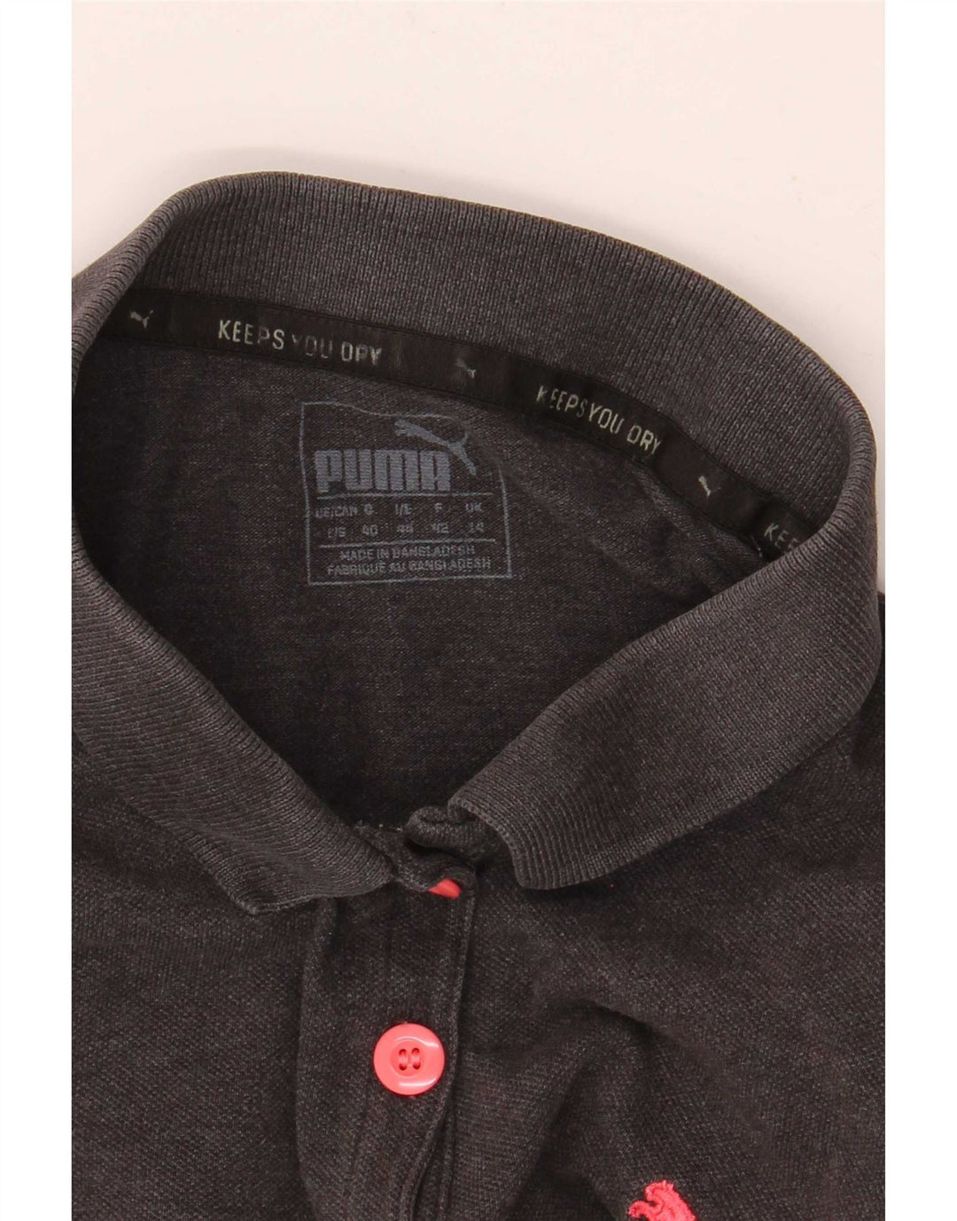 Puma kortærmet Regular Fit poloshirt til kvinder UK 14 Medium Grey
