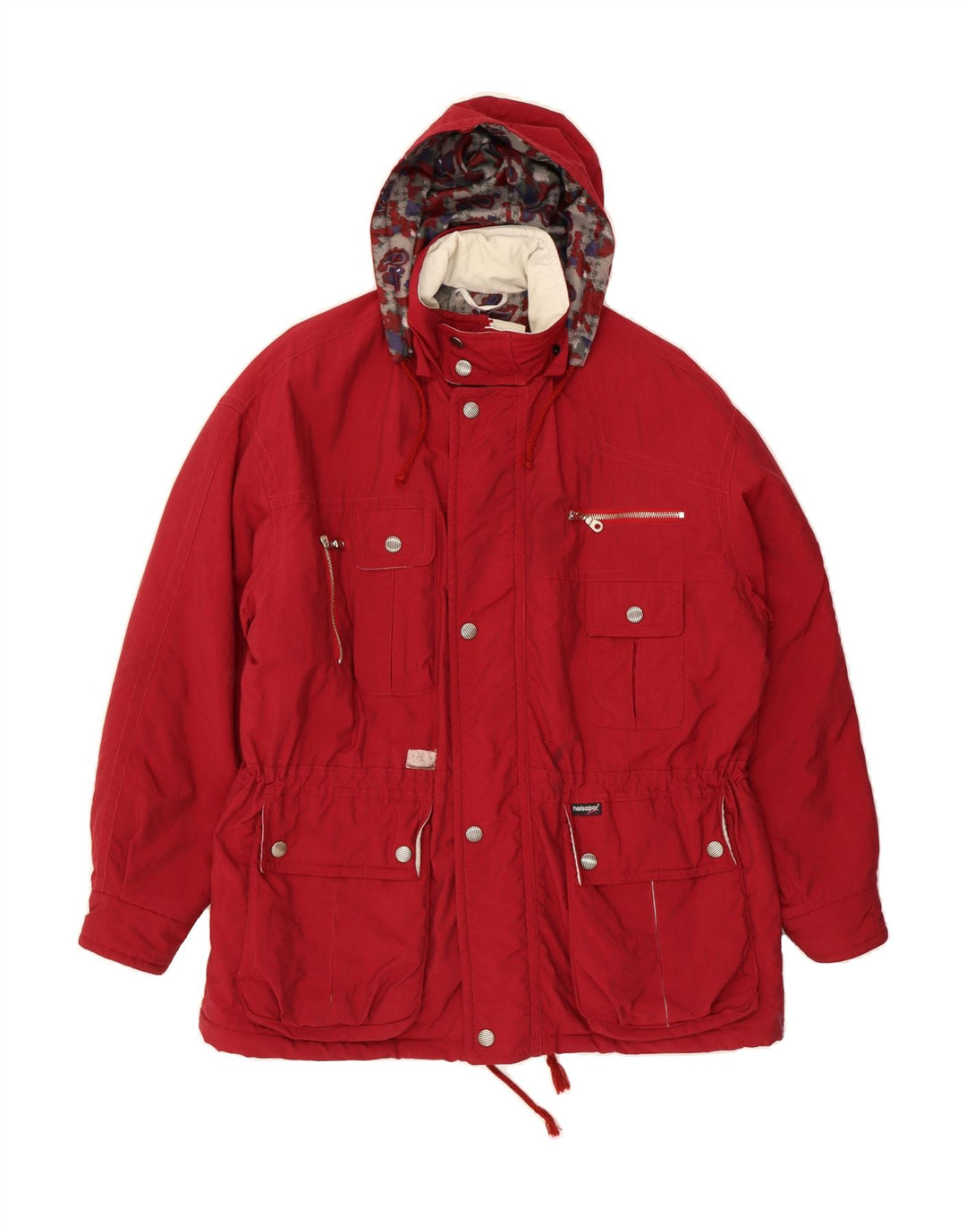 VINTAGE Womens Hooded Windbreaker Coat UK 20 2XL Red Polyamide Vintage Vintage and Second-Hand Vintage from Messina Hembry 