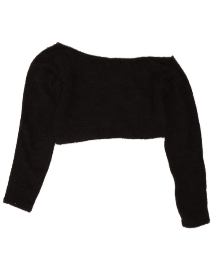 Adidas Dame Off Shoulder Fleece Crop Top UK 14 Medium Sort Polyester
