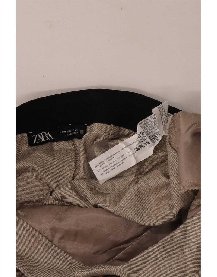 Zara Dame Slim Chino Bukser Medium W28 L27 Beige Colourblock Polyester