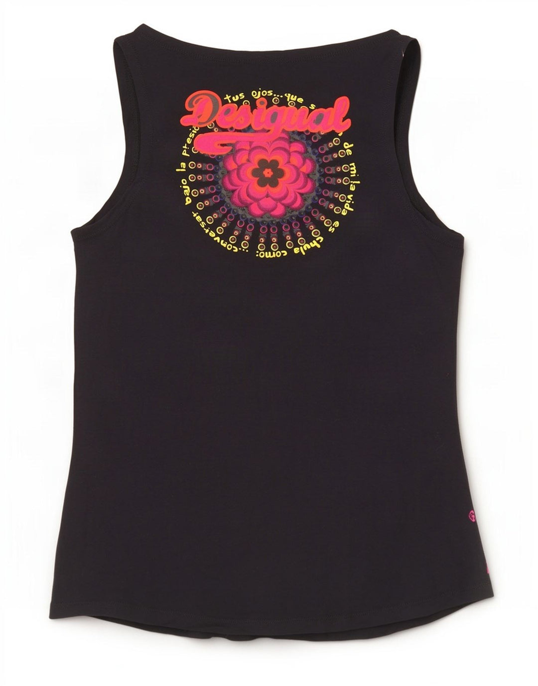 Desigual Dame Grafisk Vest Top UK 14 Large Sort