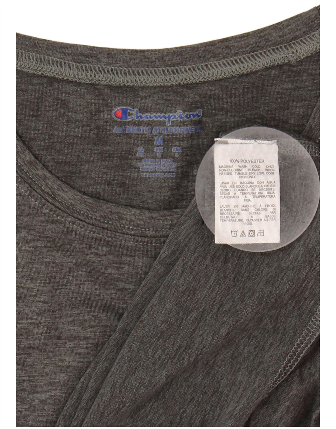 CHAMPION Mens T-Shirt Top Medium Grey Polyester