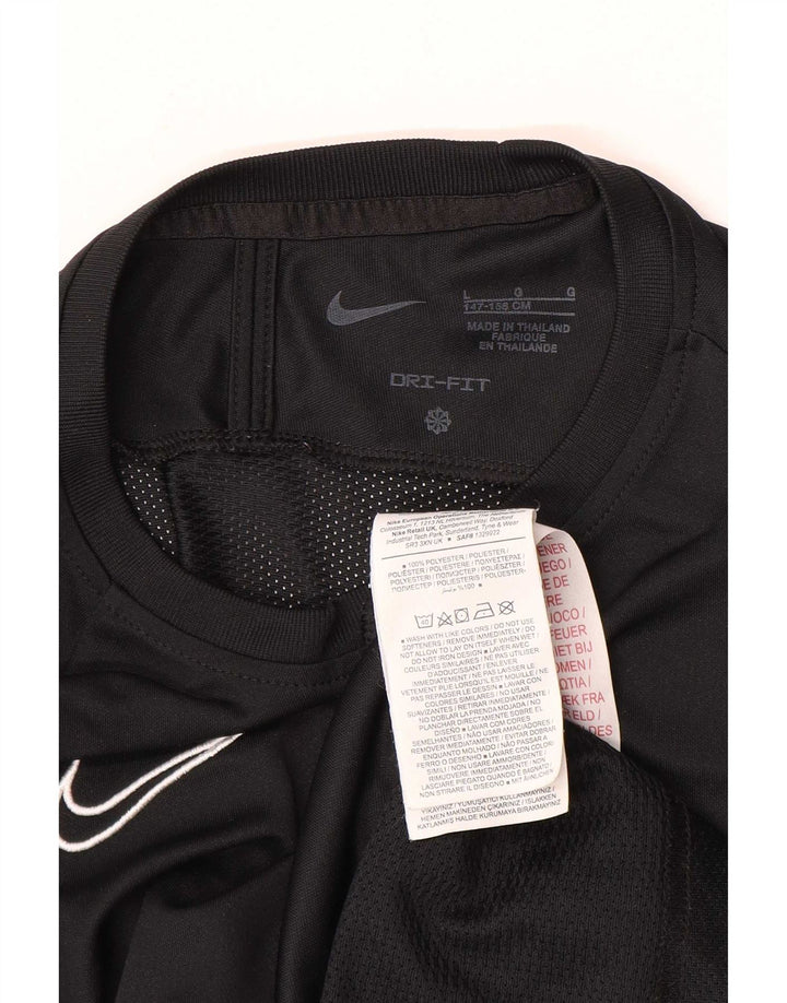 Nike Boys Dri Fit T-Shirt Top 12-13 år Stor Sort Colourblock Polyester