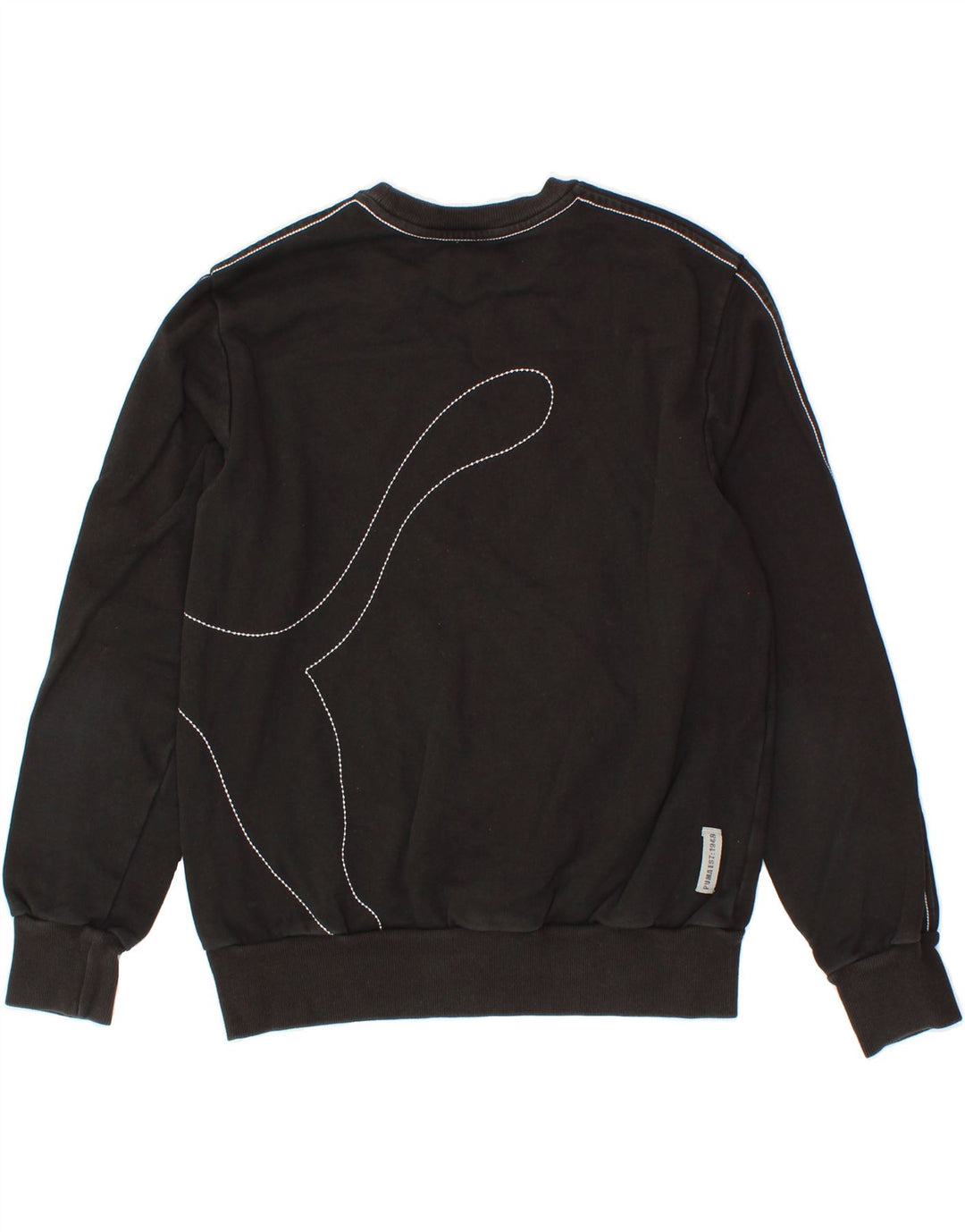 PUMA Womens Graphic Sweatshirt Jumper UK 12 Medium Black Cotton Vintage Puma and Second-Hand Puma from Messina Hembry 