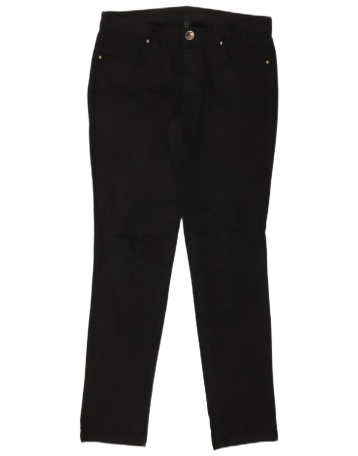 BENETTON Womens Slim Jeans IT 42 Medium W30 L30 Black Cotton