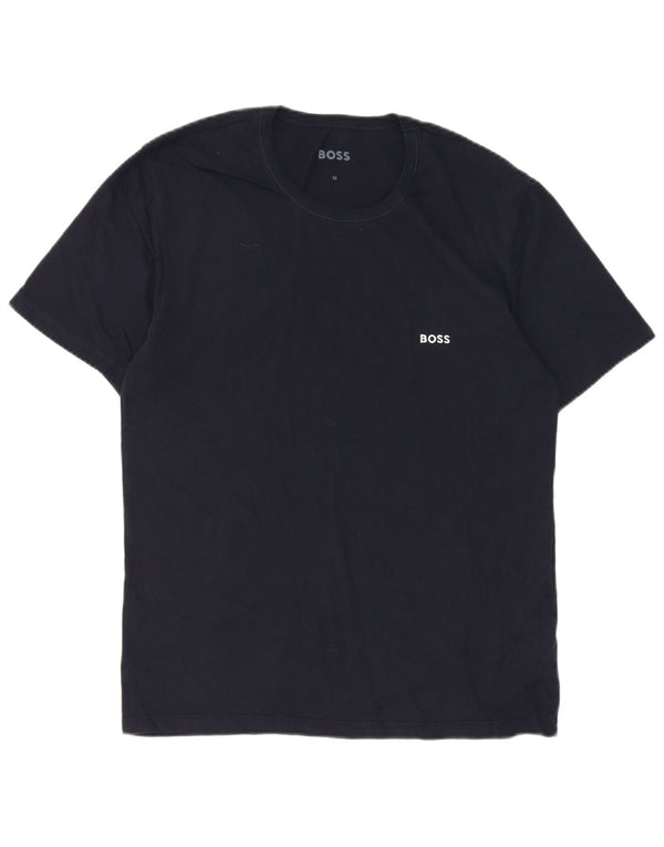 Hugo Boss Herre T-Shirt Top Medium Marineblå Bomuld