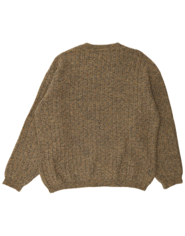 Cacharel Herre Regular Fit Jumper Sweater IT 54 XL Khaki Flecked