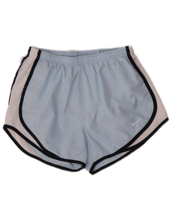 Nike Dame Loose Fit Sports Shorts UK 8/10 Small Blue Colourblock Sports