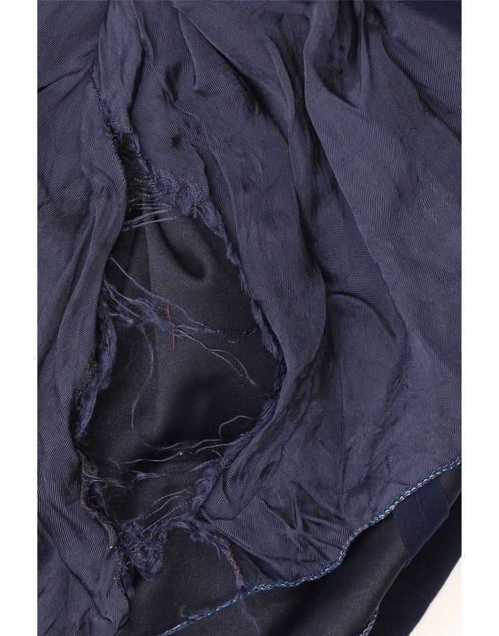 Vintage Dame Longline 4-knaps blazerjakke IT 42 Medium Navy Blue