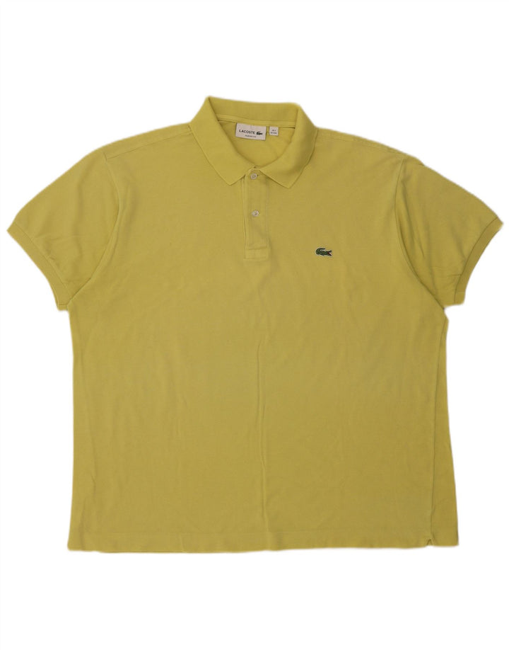 Lacoste Herre Classic Fit Polo Shirt Størrelse 7 2XL Gul Bomuld