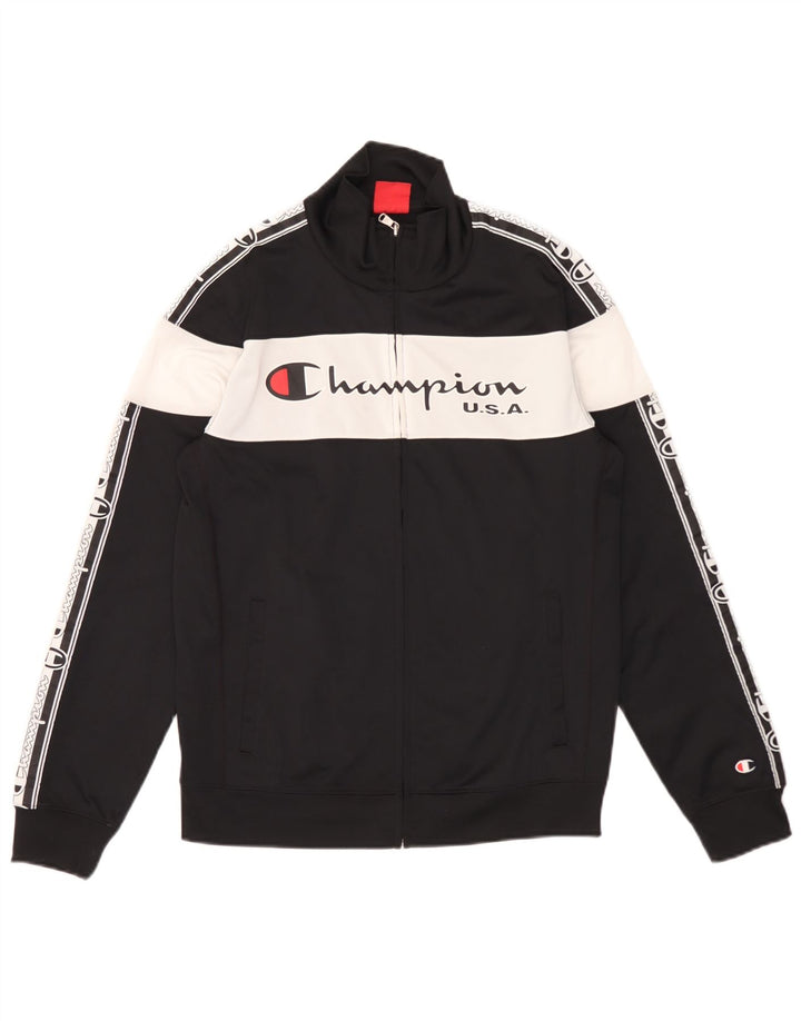 Champion Herre grafisk træningsdragt Top jakke Small Black Colourblock