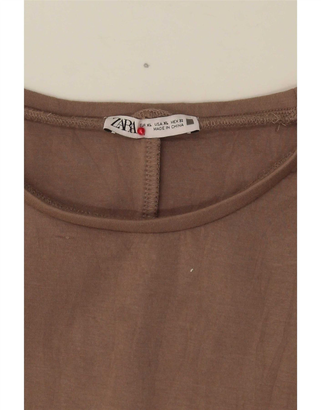 Zara Womens Crop Oversized bluse Top UK 18 XL Brun