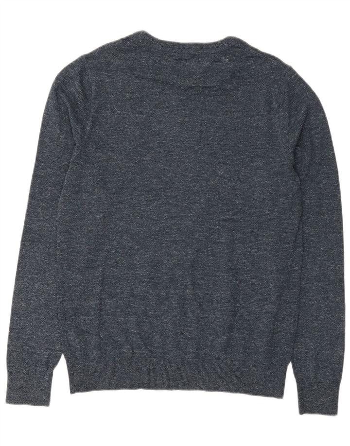 Tommy Hilfiger Herre Crew Neck Jumper Sweater Medium Navy Blue Flecked