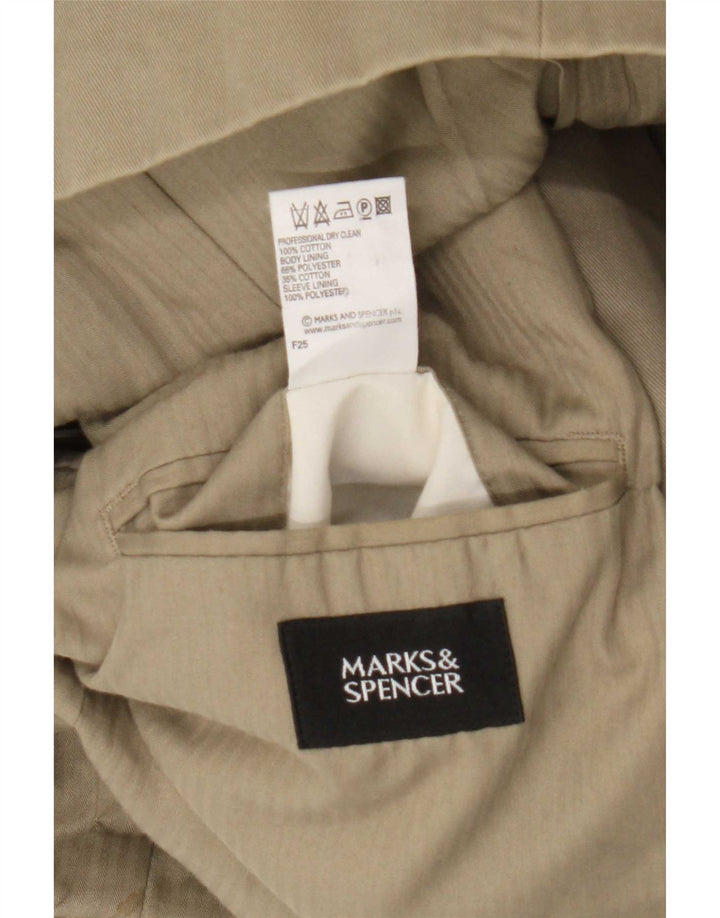 Marks & Spencer Herre 3-knaps blazerjakke UK 44 XL Khaki Bomuld