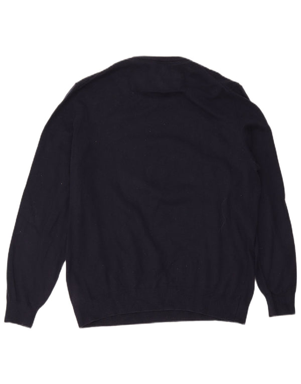 Guess Herre Grafisk Boat Neck Jumper Sweater UK 40 Medium Navy Blue