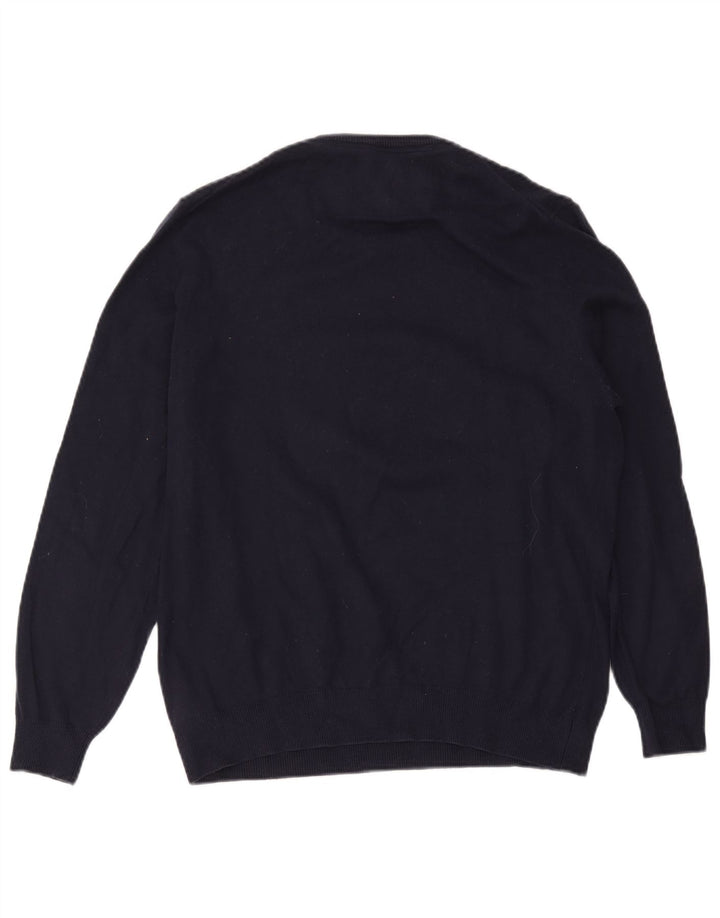 Guess Herre Grafisk Boat Neck Jumper Sweater UK 40 Medium Navy Blue