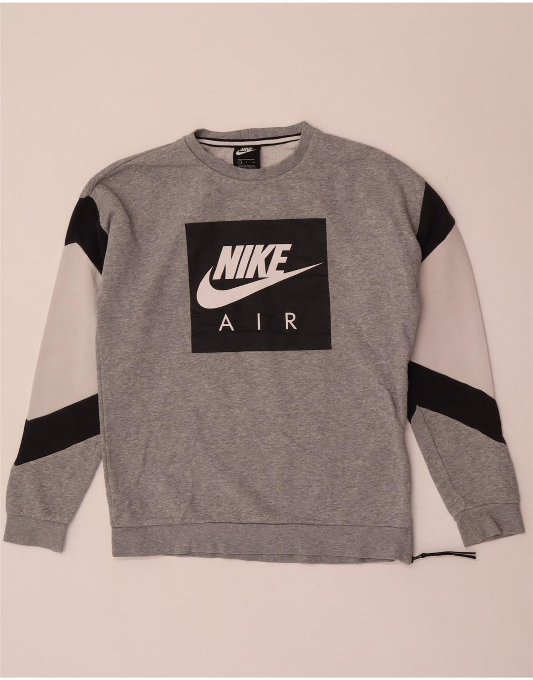 Nike grafisk sweatshirt til mænd, lille grå farveblok bomuld